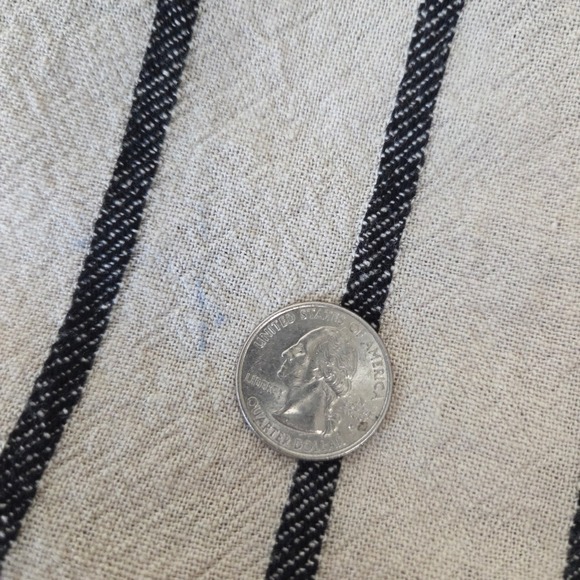 Tahari Striped Asymmetrical Midi Dress Linen Viscose Beige Black Size S - Picture 7 of 7